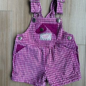 Vintage Purple Checkered Kids Overalls